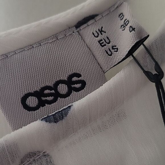 NWT Chiffon Ruffle Blouse Sz S Coquette Feminine Polka Dot Retro Sheer Modest - Picture 3 of 10